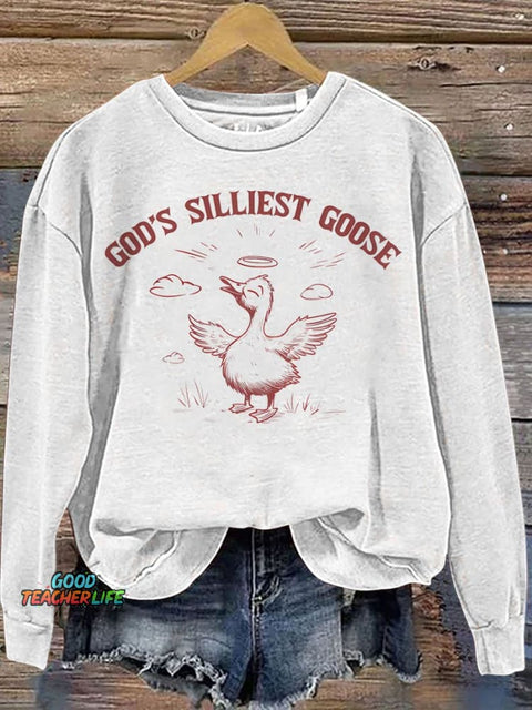 God's Silliest Goose Retro Casual  Sweatshirt
