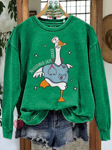 Nurse Silly Goose Nursing Student Casual Sweatshirt