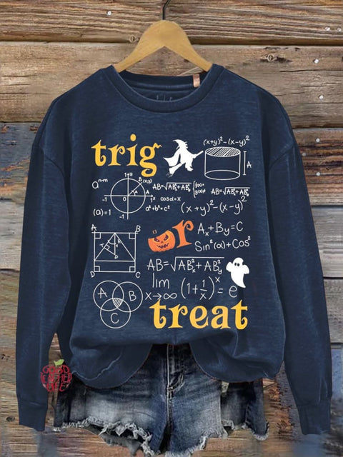 Trig or Treat Halloween Math Teacher Casual Sweatshirt