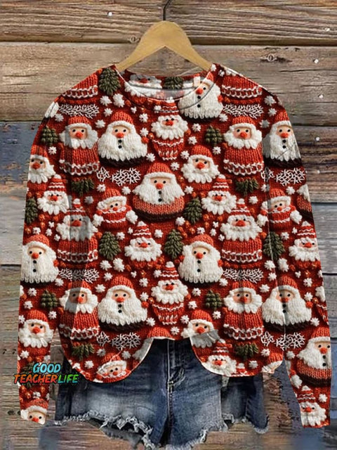 Santa Claus Art Print Casual  Sweatshirt