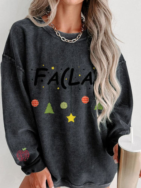 Christmas Math Teacher Women's  Casual Print Corduroy Sweatshirt