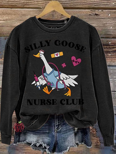 Silly Goose Nurse Nursing School Gift Casual  Sweatshirt