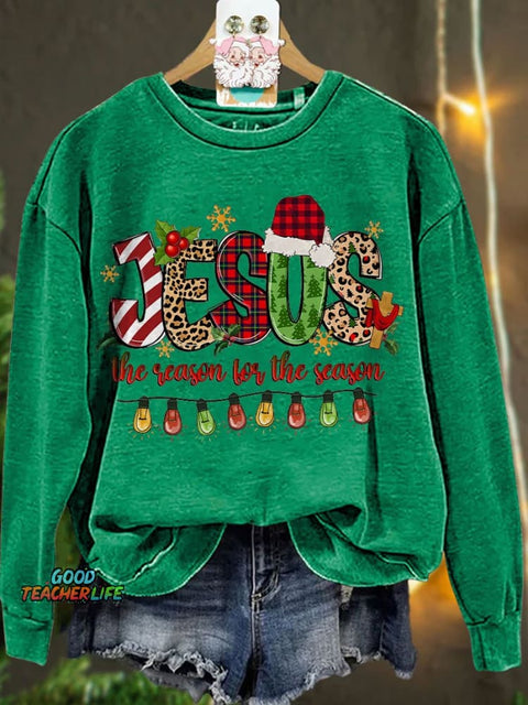 Jesus The Reason For The Season Merry Christmas Casual Sweatshirt