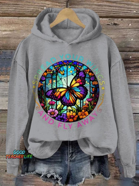 Spread Your Wings And Fly Away Butterfly Art Print Casual Sweatshirt
