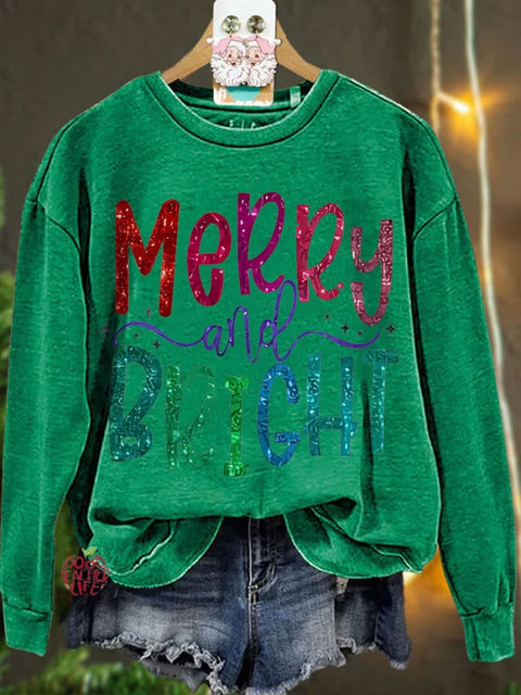 Colorful Merry And Bright Teacher Casual Sweatshirt