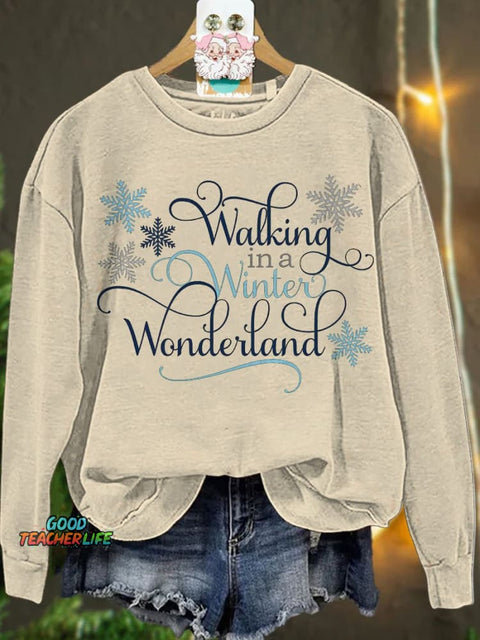 Christmas Walking In A Winter Wondeiland Casual  Sweatshirt