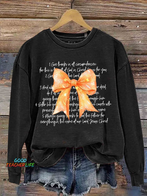 Thanksgiving Bible Verses Thanksgiving Casual Sweatshirt