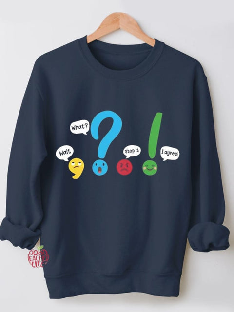 Funny Grammar Teacher Casual Sweatshirt