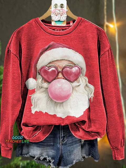 Santa Bubble Gum Christmas Casual Sweatshirt