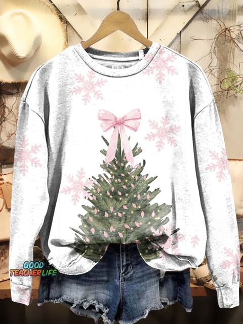 Christmas Tree Art Print Casual Sweatshirt