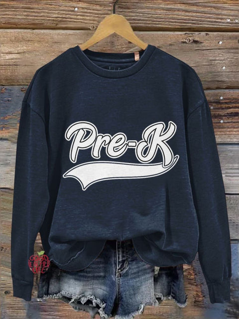 Women's Pre-k Teacher Print Casual Long Sleeve Sweatshirt