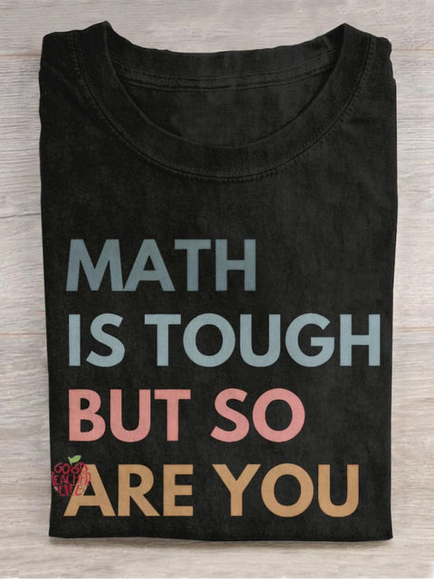 Funny Math Teacher Mathematics Teacher Casual Print T-shirt