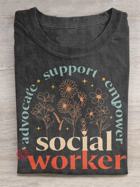 Social Worker Teacher Art Print Casual T-Shirt