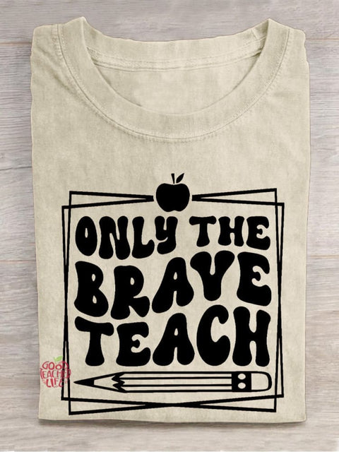 Only The Braye Teach Pencil Apple Casual Print T-shirt