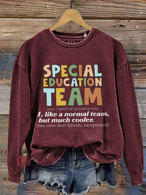 Special Education Teacher Casual Print Sweatshirt