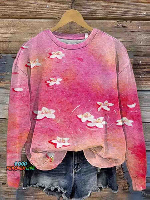 Women's Crew Neck Gradient Graphic Print Casual Sweatshirt