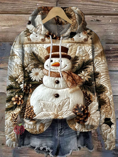 Christmas  Snowman Print Casual Hoodie Sweatshirt