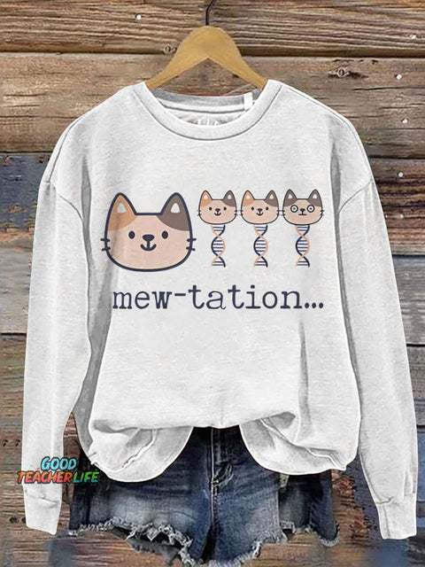 Cat DNA Biochemistry Teacher Casual  Sweatshirt