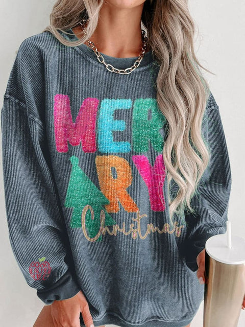 Women's MERRY CHRISTMAS Casual Print Sweatshirt