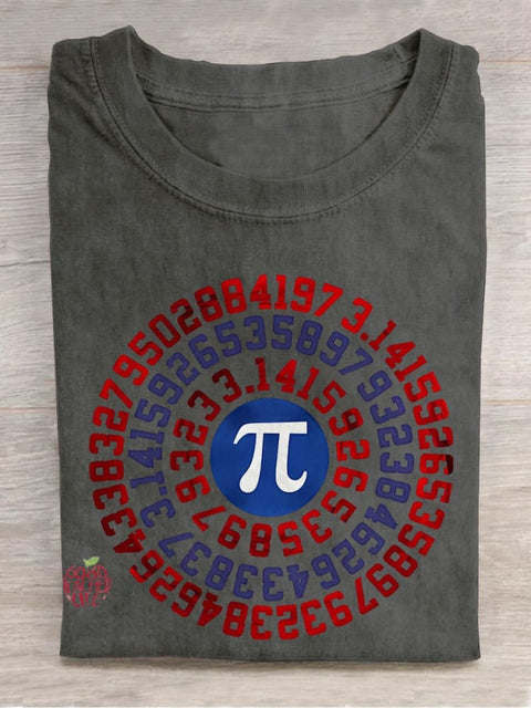 Mathematics Symbol Π Teacher Casual Print T-shirt