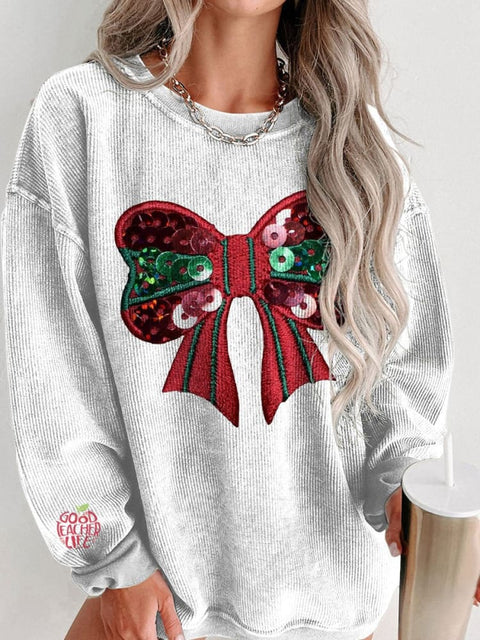 Women's Glitter Christmas Casual Print Shirt