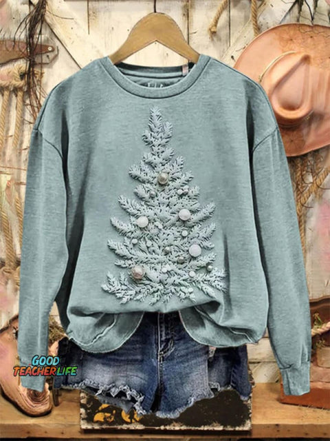 Lovely Christmas Tree Art Print Casual Sweatshirt