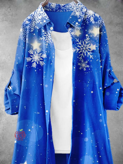 Women's Shiny Snowflake Art Print Dress