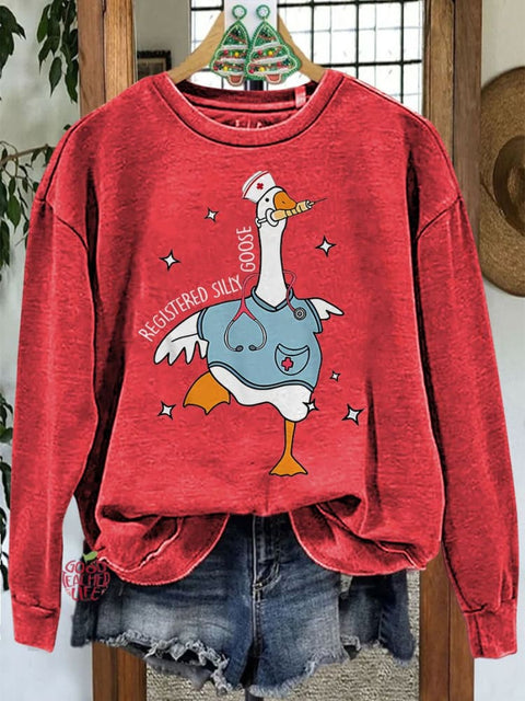 Nurse Silly Goose Nursing Student Casual Sweatshirt