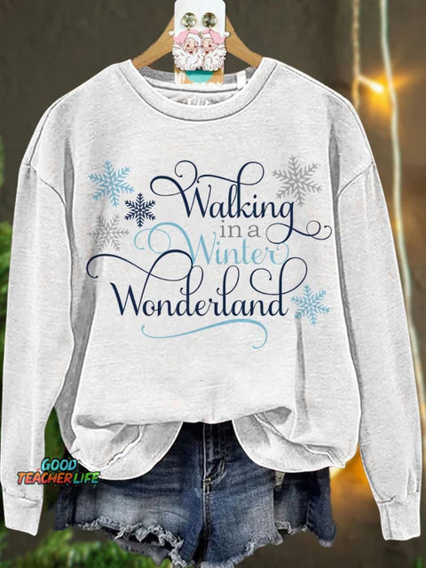 Christmas Walking In A Winter Wondeiland Casual  Sweatshirt