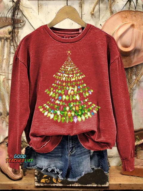 Lovely Shiny Christmas Tree Art Print Casual Sweatshirt