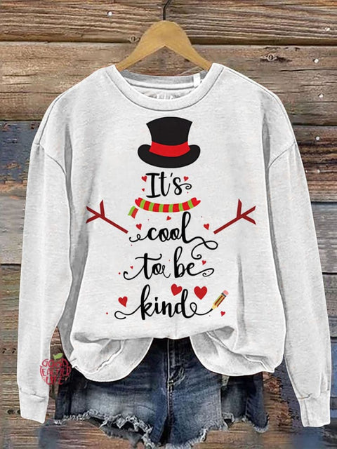 It's Cool To Be Kind Teacher Christmas Casual  Sweatshirt