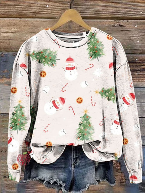 Christmas Pattern Art Print Casual Sweatshirt