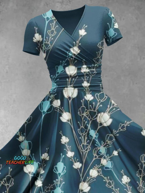 Women's Floral Flowers Art Print Design Maxi Dress