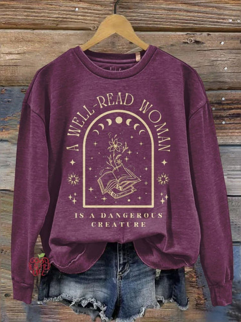 Read Books Teacher Print Casual Long Sleeve Sweatshirt