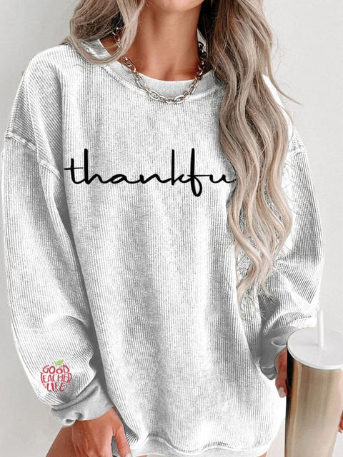 Thankful Thanksgiving Women's Casual Print Shirt