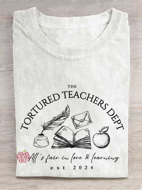 The Tortured Teachers Department Apple Casual Print T-shirt