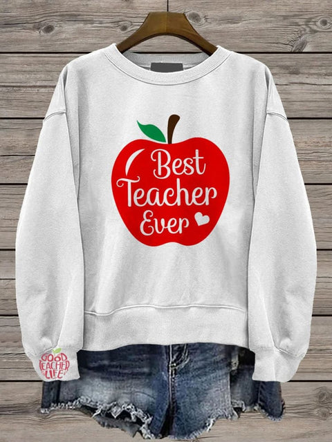 Best Teacher Apple Casual  Sweatshirt