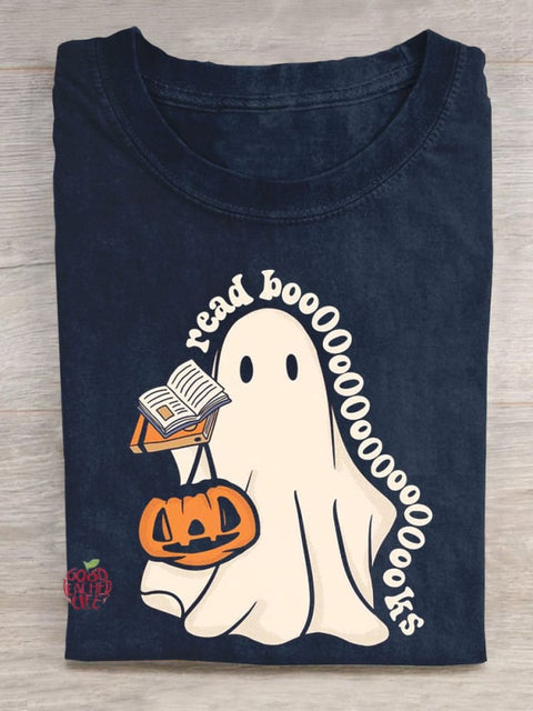 Ghost Book Halloween Teacher T-shirt