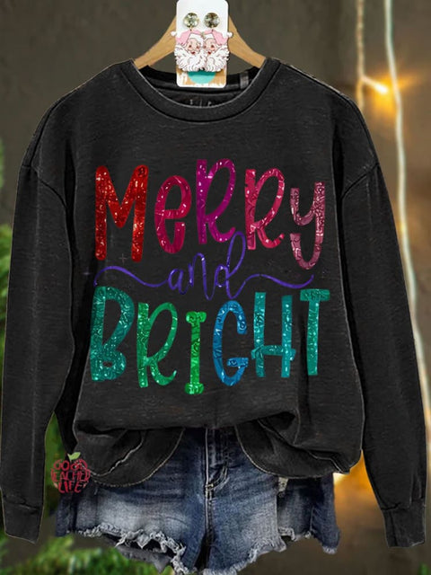 Colorful Merry And Bright Teacher Casual Sweatshirt