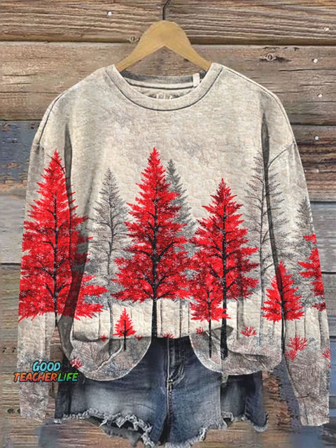 Christmas Tree Art Print Casual  Sweatshirt