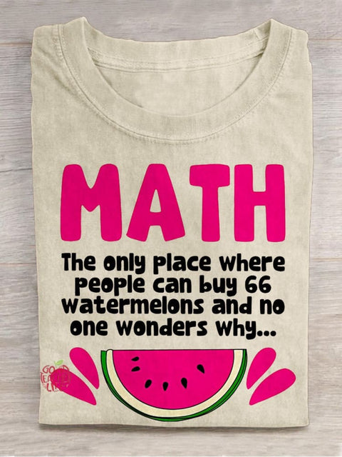 Math Funny Classic Casual Print T-shirt