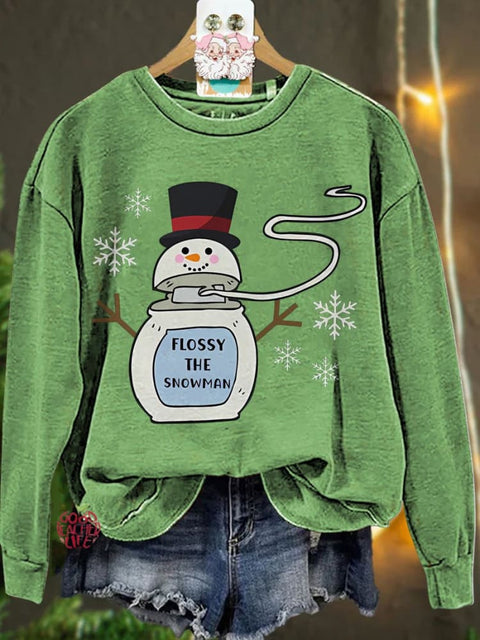 Christmas the Snowman Dentist Casual  Sweatshirt