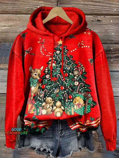 Lovely Christmas Tree Art Print Casual Sweatshirt