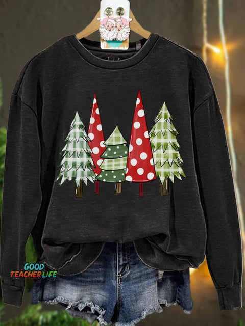 Christmas Winter Christmas Tree Casual  Sweatshirt