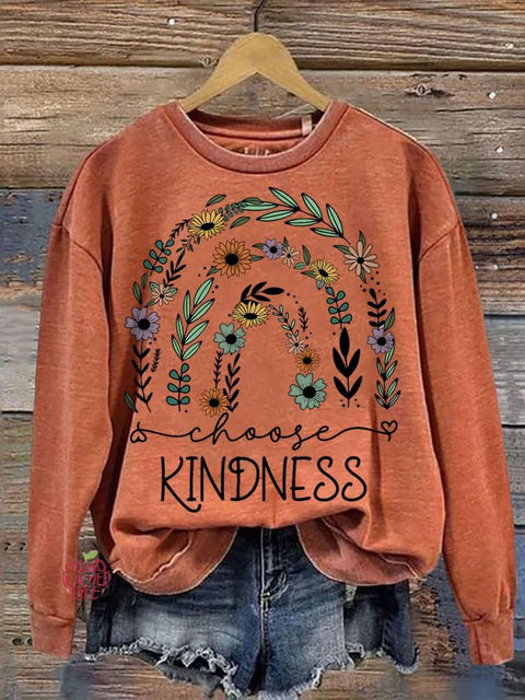 Choose Kindness Casual Print Sweatshirt