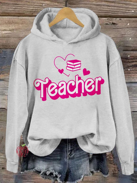 Teacher Print Casual Sweatshirt