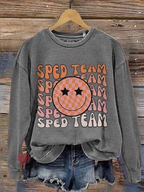 SPED Team Special Education Teacher Casual Print Sweatshirt