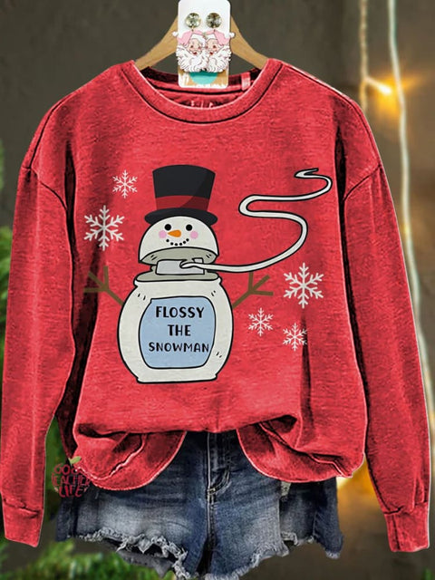 Christmas the Snowman Dentist Casual  Sweatshirt