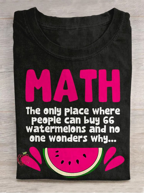 Math Funny Classic Casual Print T-shirt