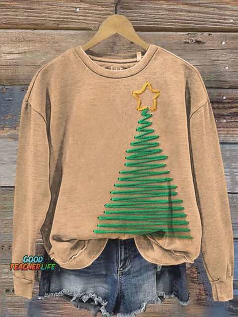 Christmas Tree Art Print Casual  Sweatshirt